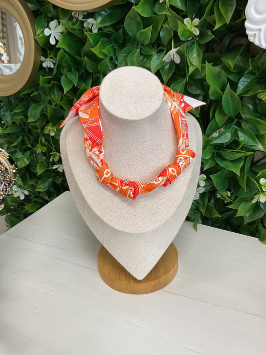 Orange Scarf Necklace