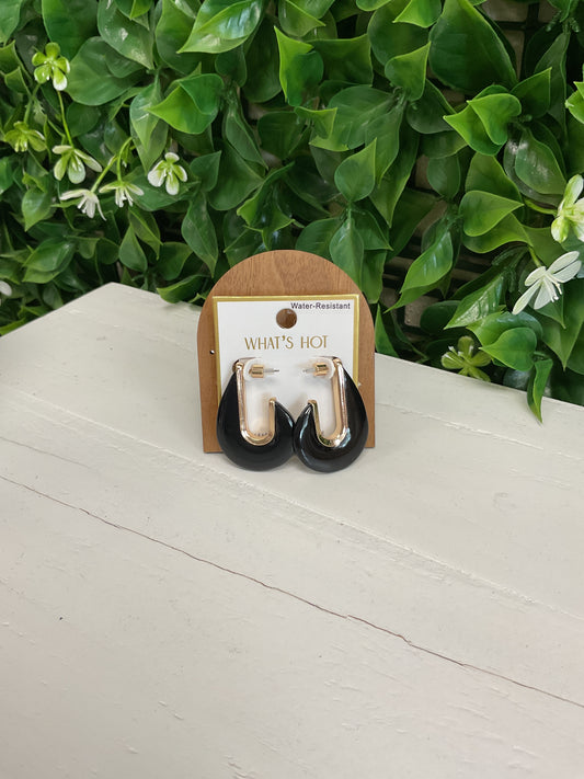 BLACK GOLD STATEMENT CHUNKY EARRINGS