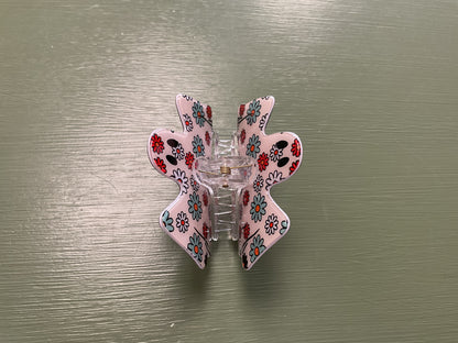 Halloween Ghost Claw Clip With Flowers