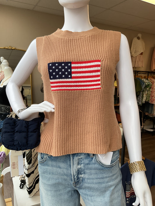 USA Flag Sweater Vest