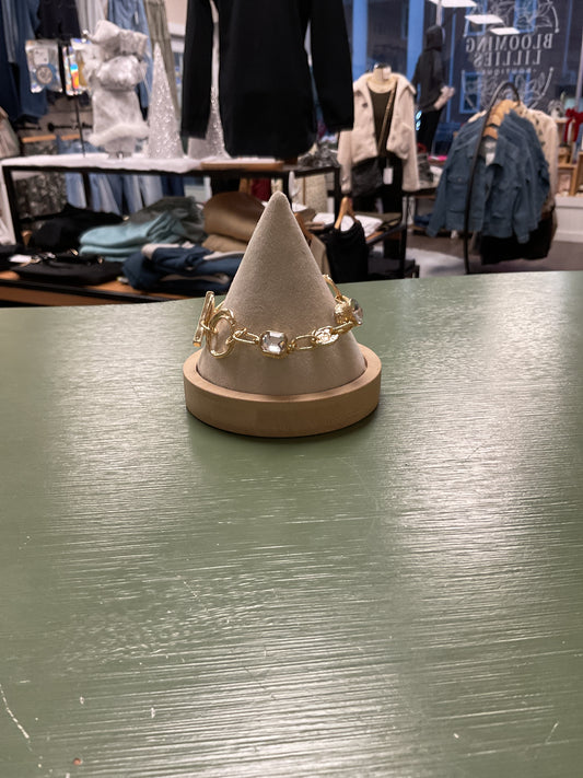 Gold charm gem bracelet