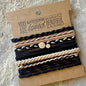 BLACK AND TAN NO SNAG BRAIDED HAIR TIES