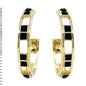 BLACK CRYSTAL HOOP EARRINGS
