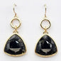 BLACK GEM TRIANGLE EARRINGS