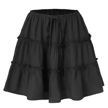 LACE-UP RUFFLE MINI SKIRT