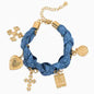 DENIM SCARF CHARM BRACELET
