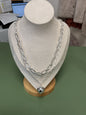 WATER RESISITANT LAYERED OPEN CHAIN WITH 20MM BEADED DROP NECKLACE