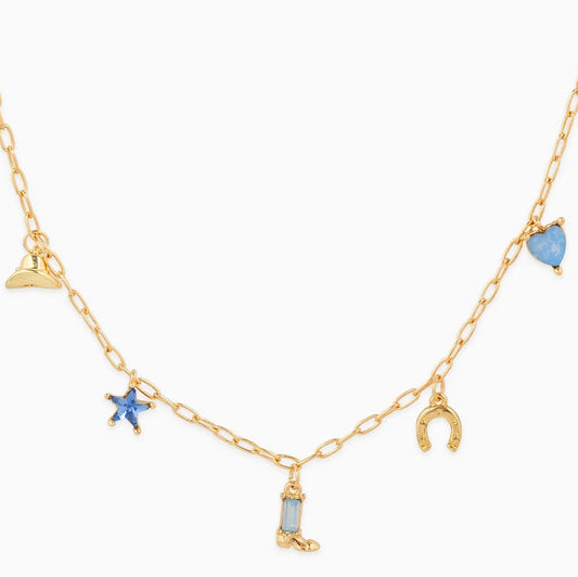PASTELL GOLD COUNTRY CHARM NECKLACE