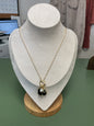 GOLD CHAIN NECKLACE WITH NATURAL STONE CHARMS