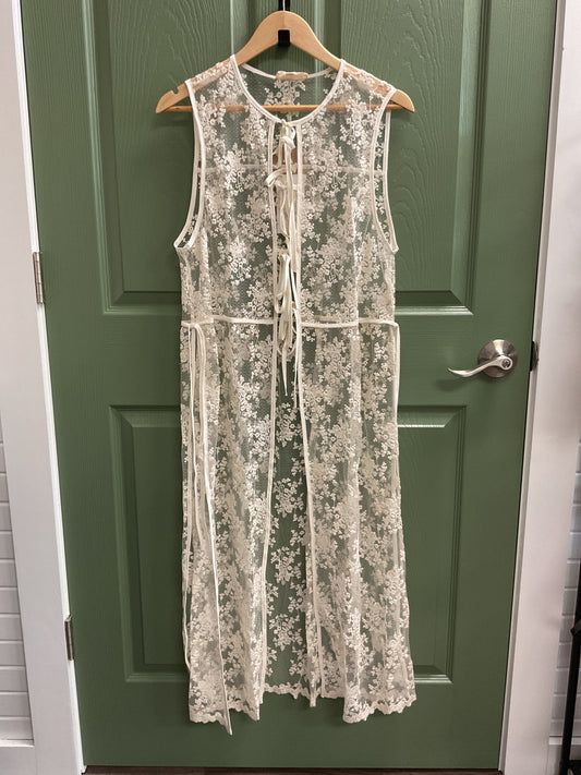 Sheer Floral Tie Coverup