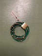 Green & gold magnetic clasp stretchy bracelet stack