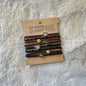 BROWN AND BLACK HEART CHARM HAIR TIES
