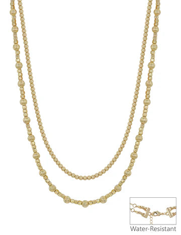 WATER RESISTANT GOLD DOUBLE CHAIN