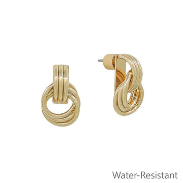 GOLD DOUBLE CIRCLE STUDS