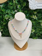 Colorful Pearl Bow Charm Necklace
