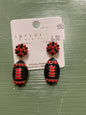 BLACK AND RED ST PAUL FOOTBALL EARRINGS
