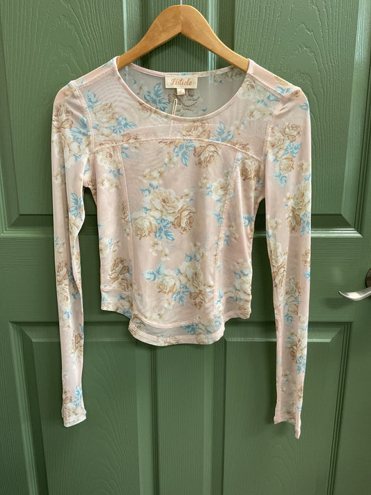 LS Mesh Floral Top