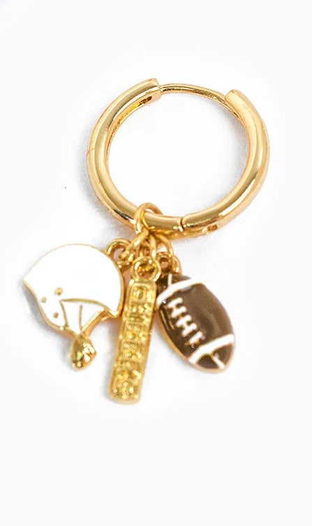 GOLD FOOTBALL CHARM EARINGS