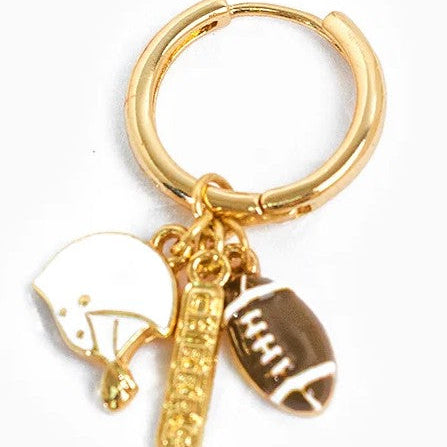 GOLD FOOTBALL CHARM EARINGS
