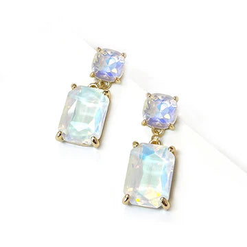CLEAR CRYSTAL DROP EARRINGS