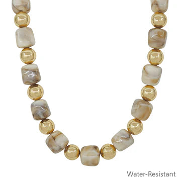 GOLD AND NATURAL STONE NECKLACE