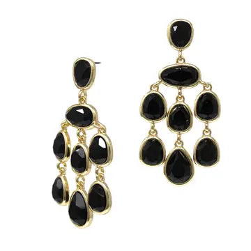 GOLD AND BLACK DANGLE EARRINGS