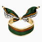 GREEN SILK SCARF CUFF BRACELET