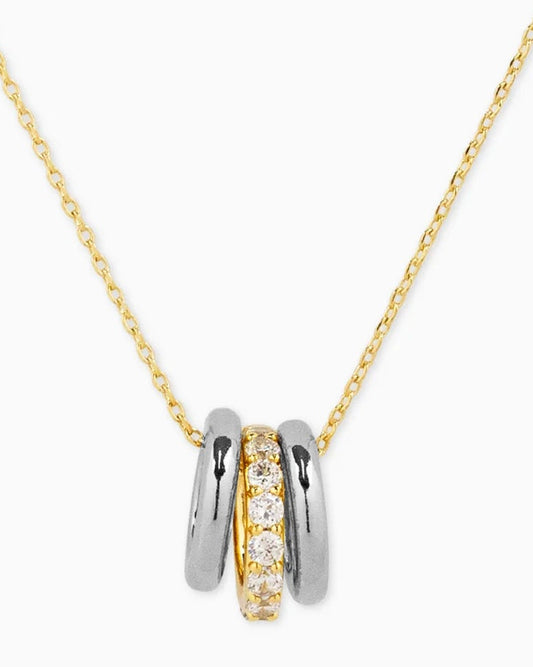 GOLD AND SILVER HOOP NECKLACE