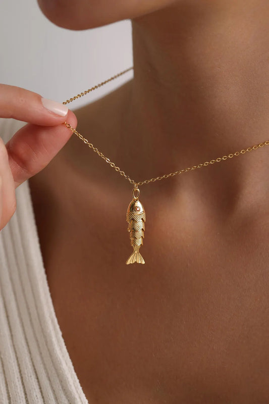 GOLD FISH NECKLACE TARNISH FREE
