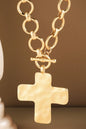 LARGE HAMMERED CROSS NECKLACE