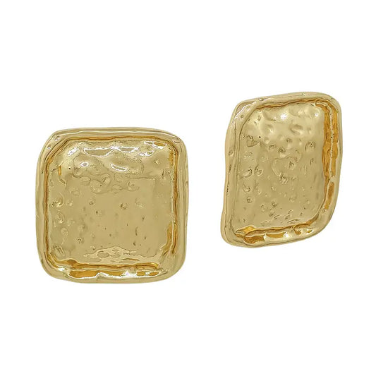GOLD SQUARE TEXTURED STUD