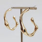GOLD TEXTURED HOOP EARRINGS