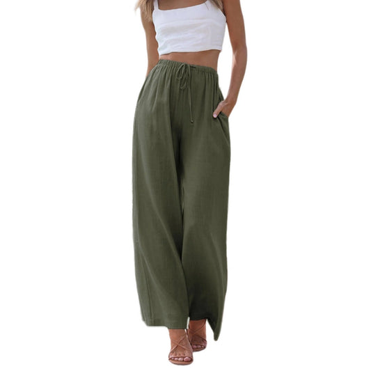 LINEN PANTS OLIVE GREEN