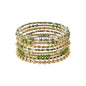 GREEN SMALL BEADED GOLD BRACELET
