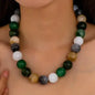 MULTICOLOR MARBLE CHUNKY BEAD NECKLACE