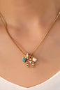 HORSESHOE AND TURQUOISE CHARM NECKLACE