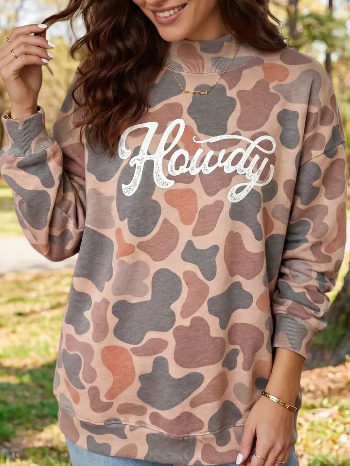 CAMO HOWDY OVERSIZED SWEATSHIRT