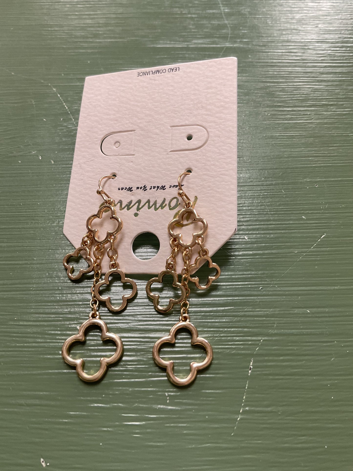 GOLD CLOVER DANGLES