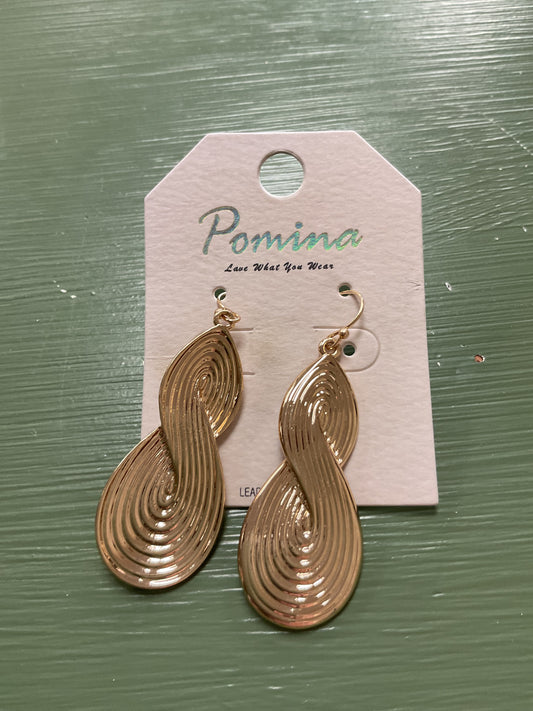 GOLD DANGLE TEXTURED EARRINGS