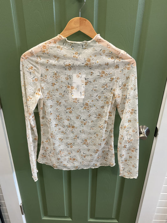 SHEER LONG SLEEVE WITH YELLOW FLOWERS