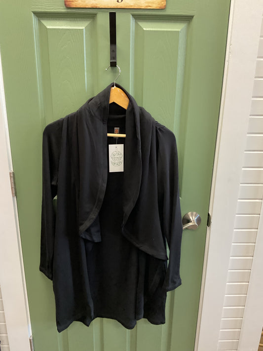 FLEECE LINED FLOWY OPEN CARDIGAN