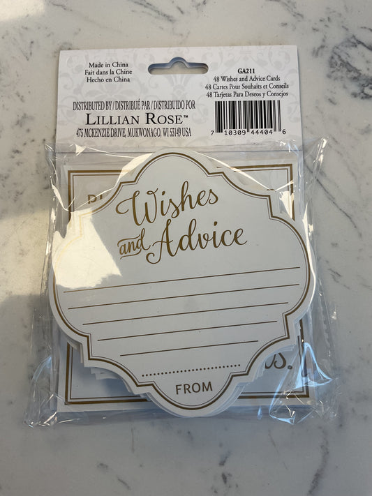 48 Ivory wishes and advice cards
