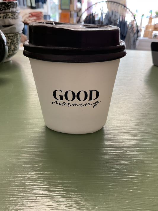 Good morning coffee cup decor