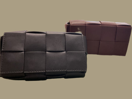 Vegan woven leather crossbody