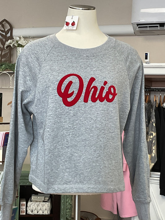 Ohio gray cropped sweatshirt