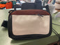 Black/cream/toffee vegan leather crossbody