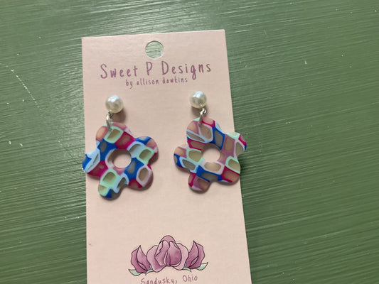 Sweet P multicolor flower dangle earrings