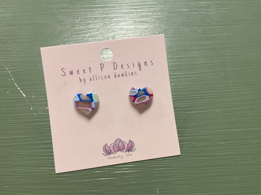 Sweet P heart studs