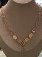 Gold chain with loops and cross w/ studs