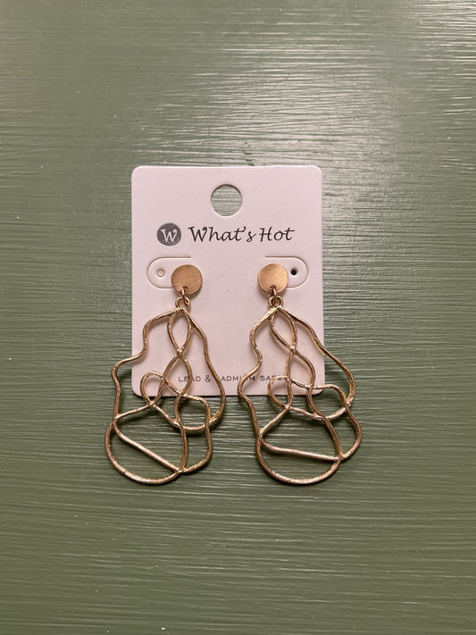 Gold abstract dangle earrings
